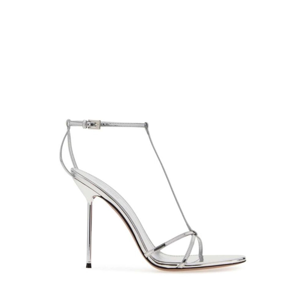 Paris Texas Women Silver Leather Lidia T Sandals